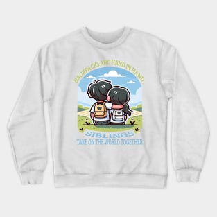 World Explorers: Siblings Adventure Together Crewneck Sweatshirt